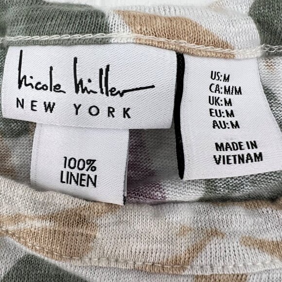 Nicole Miller Floral Print 100% Linen Sleeveless Top Multicolor Women's Size Med - Picture 3 of 6